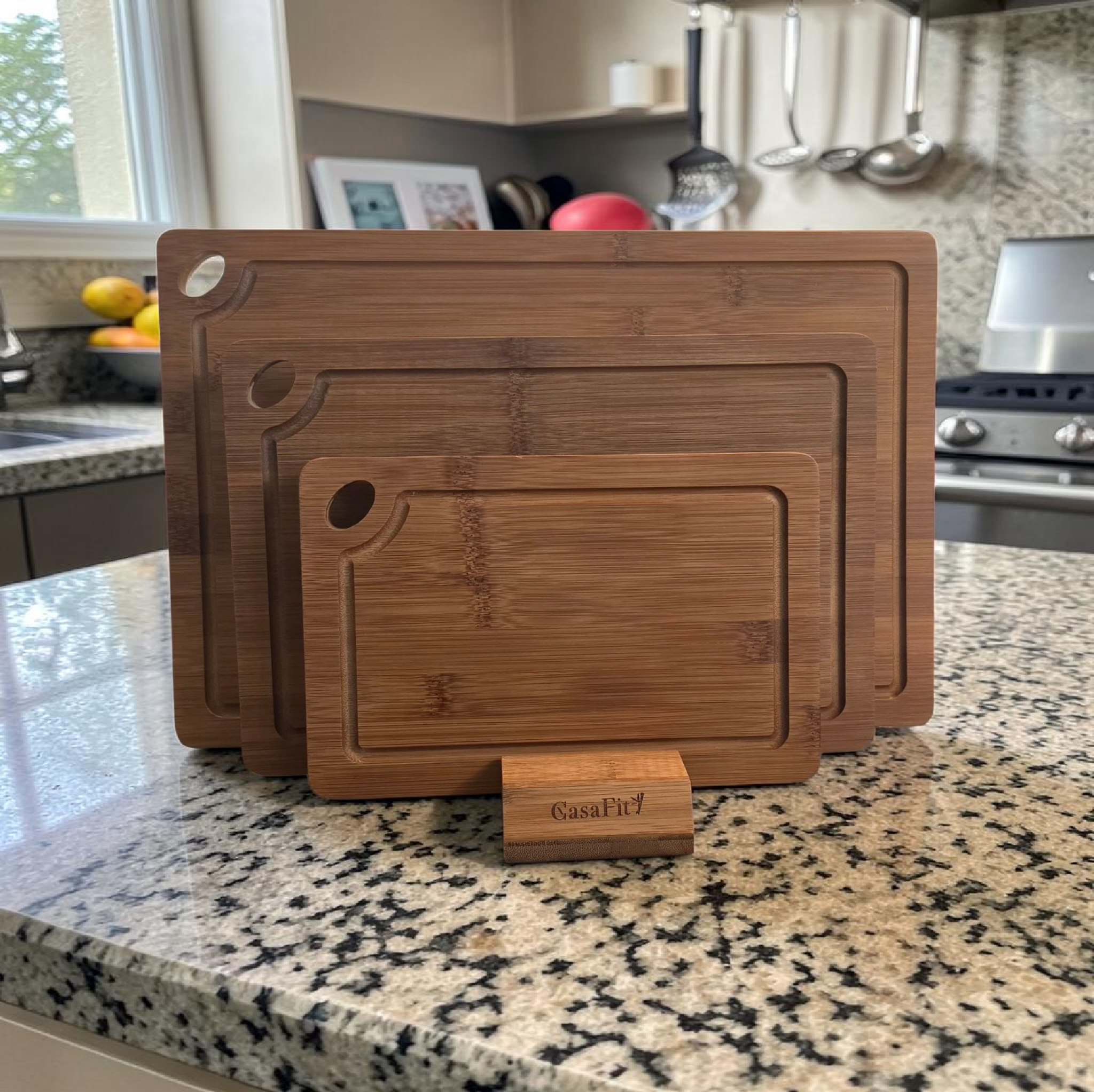 Dark Bamboo Cutting Boards (set of 3) Customizable