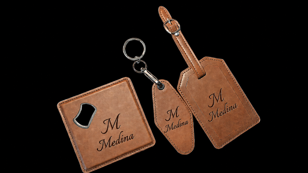 Personalized Vegan Leather Luggage Tag – Custom Monogram | 12 Colors