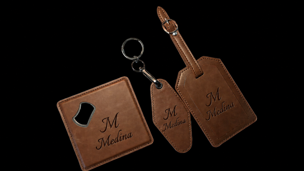 Personalized Vegan Leather Journal Cover – Custom Monogram Notebook | 12 Colors