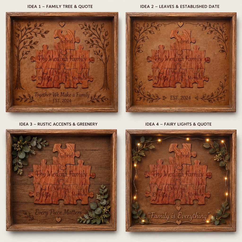 Wooden Family Name Puzzle (up to 5 names)