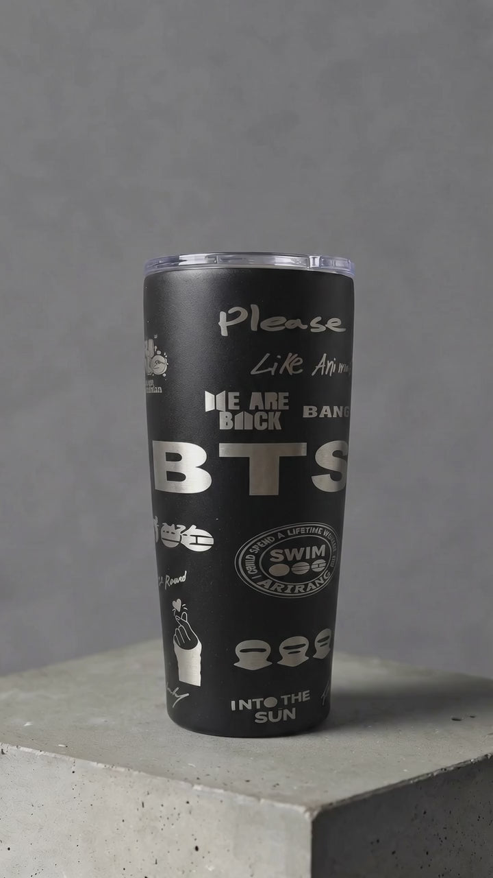 K-Pop Boy Band Engraved Tumbler 20oz